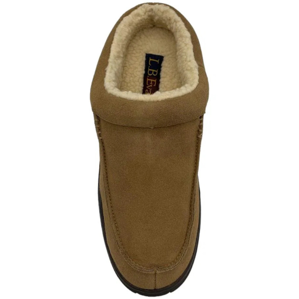 L.B. Evans Men's Suede Mule Slippers Edmonton Chestnut - Extra Wide - Picture 2 of 3